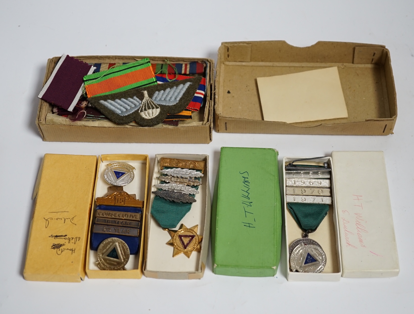 A WWII group of three medals to Harry Thomas Williams, Parachute Regiment together with his post-war driving awards
